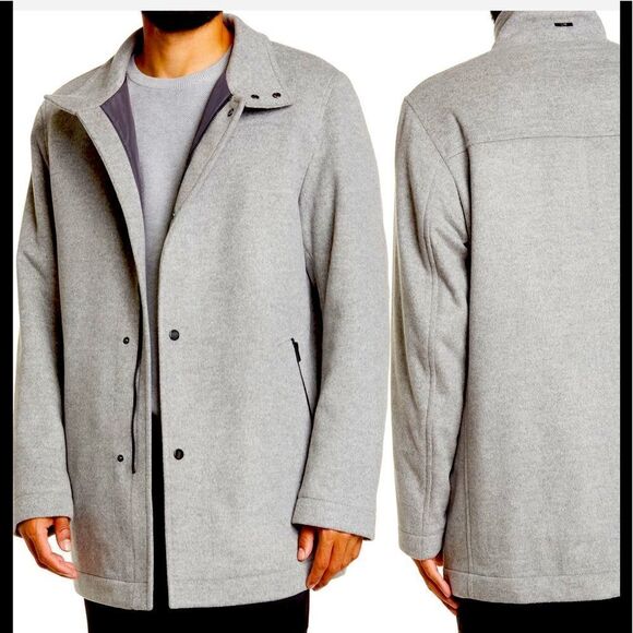 Boss  Hugo Boss Camron stand color wool blend coat size 38 R, NWT - Picture 1 of 16